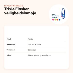 Trixie Flasher veiligheidslampje siliconen 11,5 x 8 x 2 cm – productinformatie