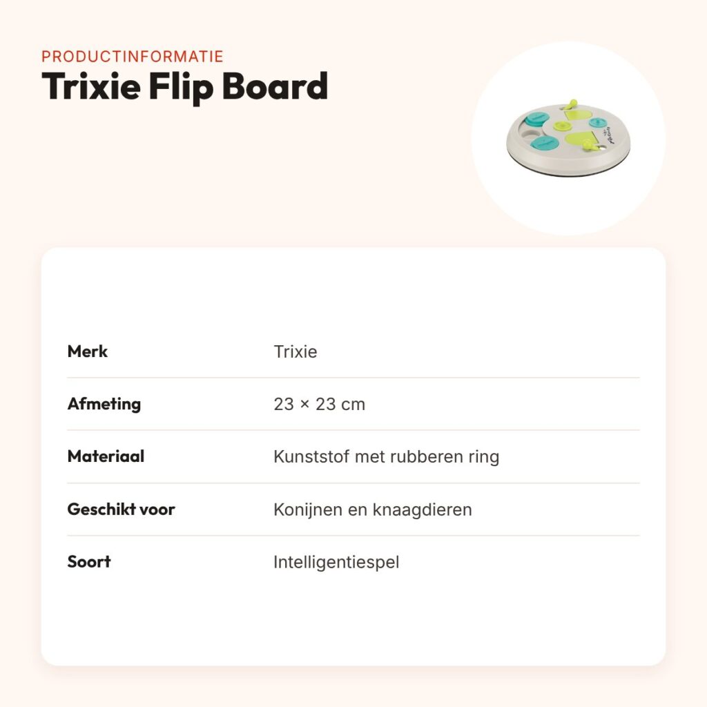 Trixie Flip Board 23 x 23 cm – intelligentiespel voor knaagdieren – productinformatie