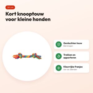Trixie flostouw regenboog 30 cm – knooptouw voor honden – voordelen