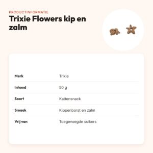 Trixie Flowers kattensnack kippenborst en zalm 50 g – zacht – productinformatie