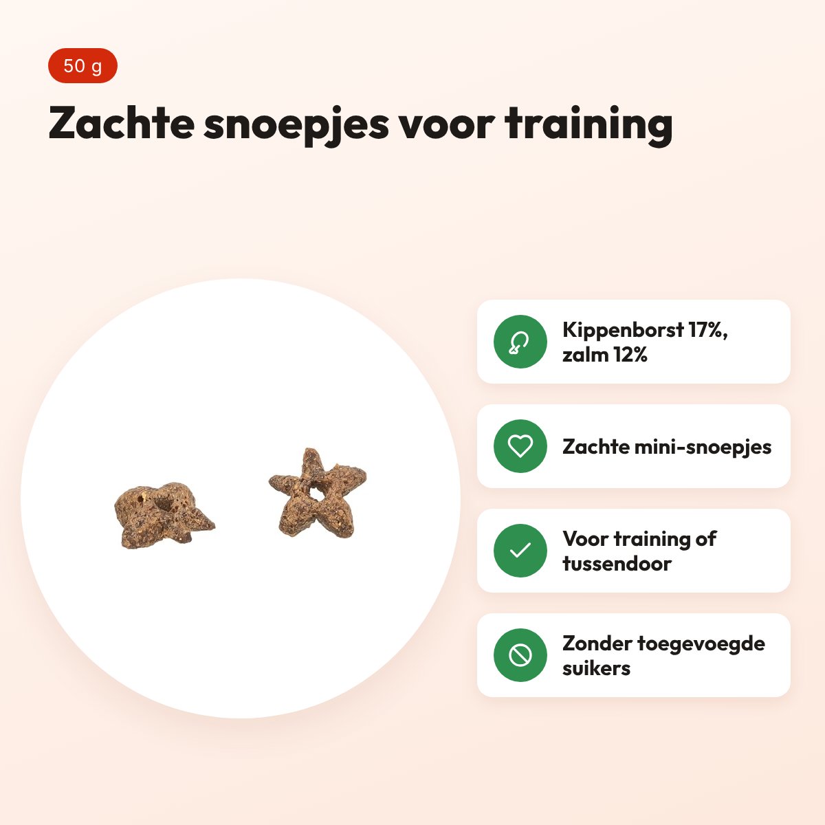 Trixie Flowers kattensnack kippenborst en zalm 50 g – zacht – voordelen