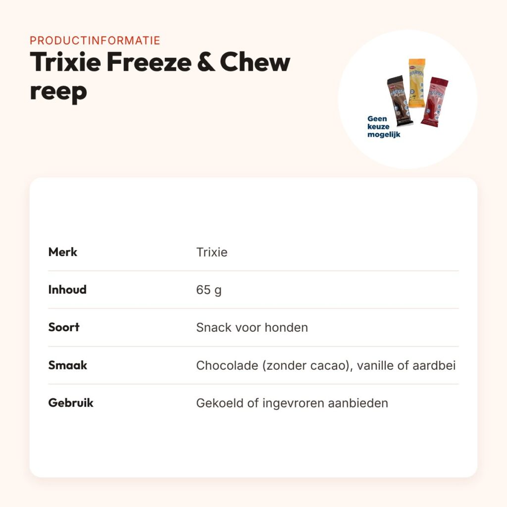 Trixie Freeze & Chew reep hondensnack 65 g – verkoelend ijsje, assorti – productinformatie