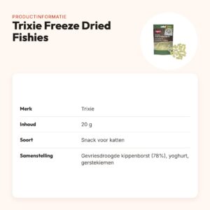 Trixie Freeze Dried Fishies kattensnack met kippenborst 20 g – productinformatie