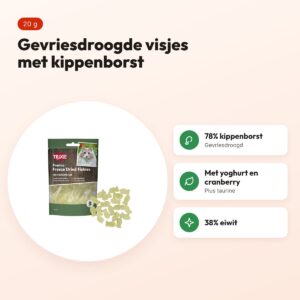 Trixie Freeze Dried Fishies kattensnack met kippenborst 20 g – voordelen