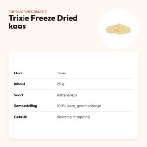 Trixie Freeze Dried kaas kattensnack 25 g – 100% gevriesdroogd – productinformatie
