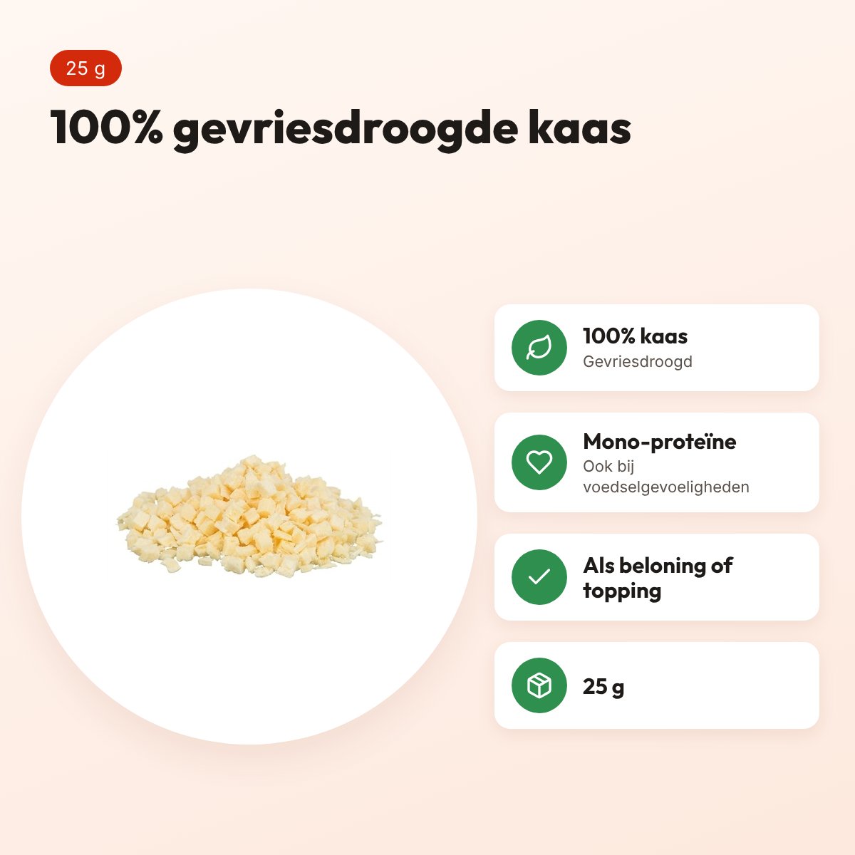 Trixie Freeze Dried kaas kattensnack 25 g – 100% gevriesdroogd – voordelen