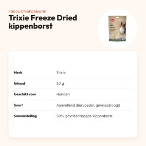 Trixie Freeze Dried kippenborst 50 g – eiwitrijke hondensnack – productinformatie