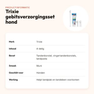 Trixie gebitsverzorgingsset hond 4-delig – tandenborstels en tandpasta – productinformatie