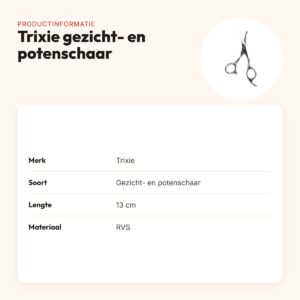 Trixie gezicht- en potenschaar RVS 13 cm – afgeronde punten – productinformatie