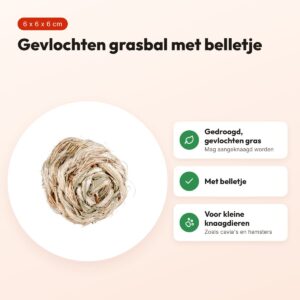 Trixie grasbal met bel 6 x 6 x 6 cm – voor kleine knaagdieren – voordelen