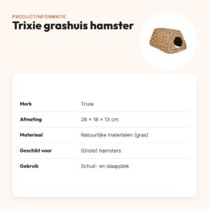 Trixie grashuis voor hamsters 28 x 18 x 13 cm – (grote) hamster – productinformatie