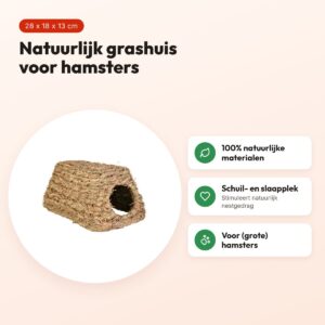 Trixie grashuis voor hamsters 28 x 18 x 13 cm – (grote) hamster – voordelen