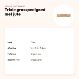 Trixie grasspeelgoed met jute 16 x 3,5 x 3,5 cm – voor knaagdieren – productinformatie
