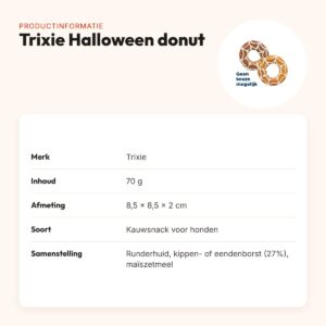 Trixie Halloween donut hondensnack kippen- of eendenborst 70 g – productinformatie