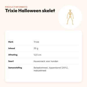 Trixie Halloween skelet hondensnack met kippenborst 12,5 cm 20 g – productinformatie