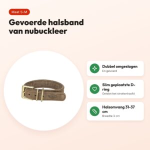 Trixie halsband hond Pure leer bruin S-M 31-37 x 3 cm – voordelen