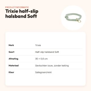 Trixie halsband hond Soft half-slip saliegroen/mint 35 x 0,6 cm – productinformatie