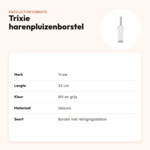 Trixie harenpluizenborstel met reinigingsstation wit/grijs 33 cm – productinformatie