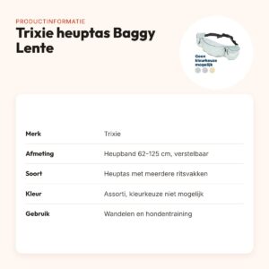 Trixie heuptas Baggy Lente 62-125 cm – voor wandelen en training – productinformatie