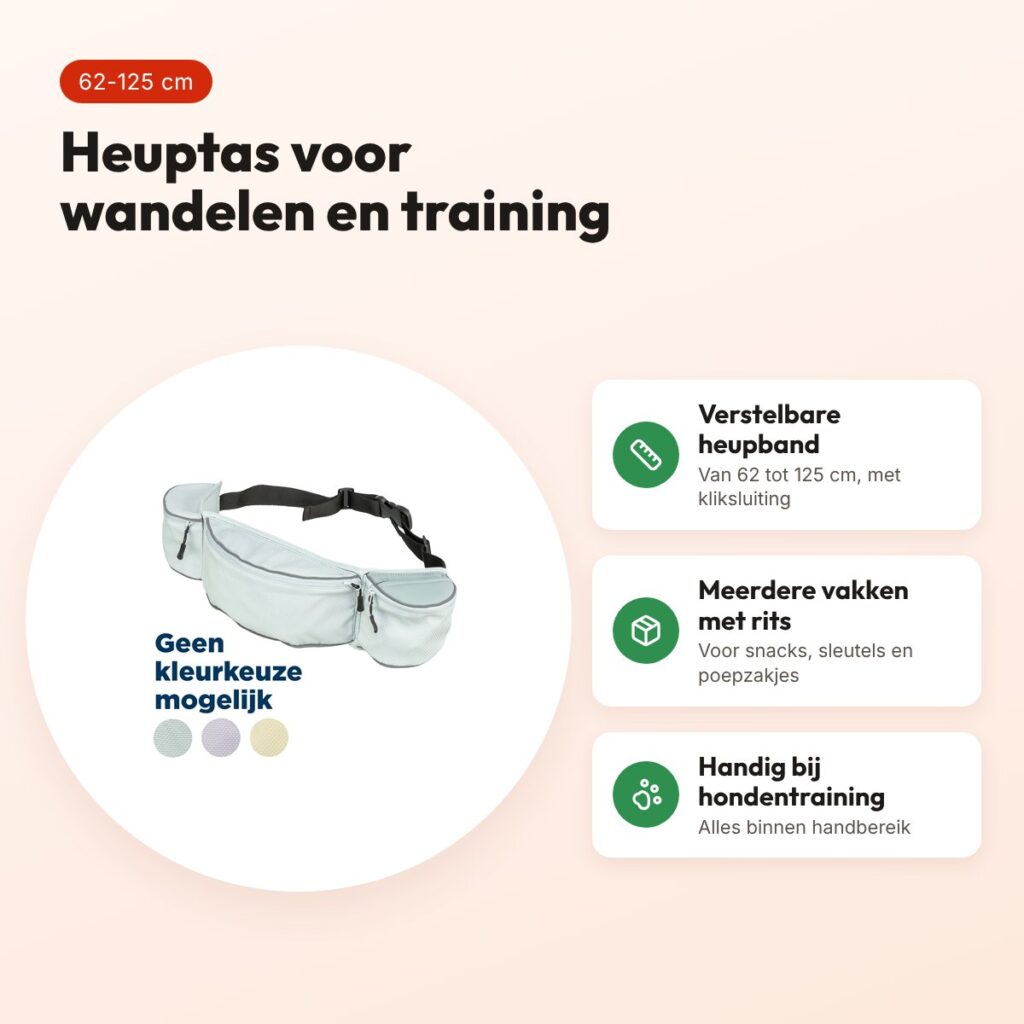 Trixie heuptas Baggy Lente 62-125 cm – voor wandelen en training – voordelen