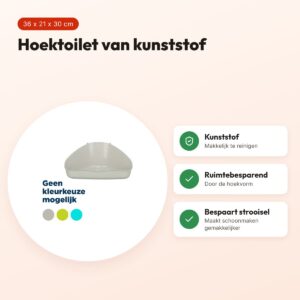 Trixie hoektoilet knaagdieren 36 x 21 x 30 cm – kunststof, assorti kleur – voordelen