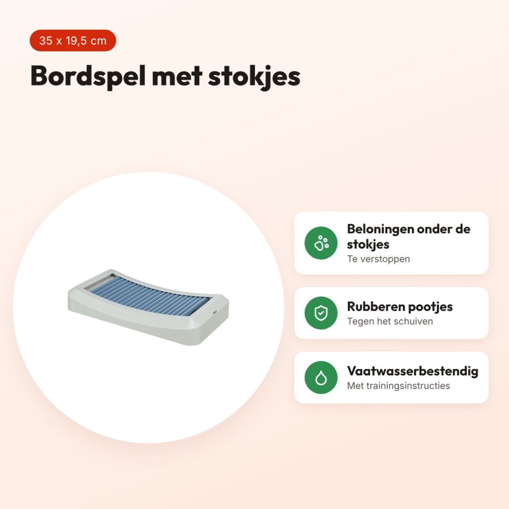 Trixie honden bordspel met stokjes 35 x 19,5 cm – intelligentiespel – voordelen