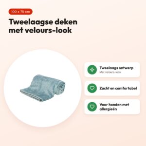 Trixie hondendeken Barry softpluche blauw/grijs 100 x 75 cm – voordelen