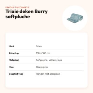 Trixie hondendeken Barry softpluche blauw/grijs 150 x 100 cm – productinformatie
