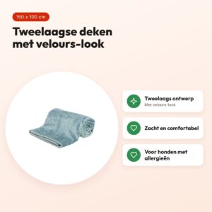 Trixie hondendeken Barry softpluche blauw/grijs 150 x 100 cm – voordelen
