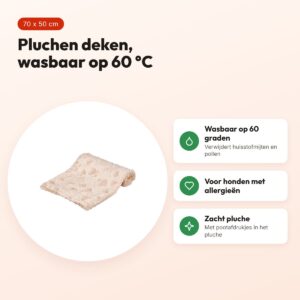 Trixie hondendeken Cosy fleece beige 70 x 50 cm – wasbaar op 60 °C – voordelen