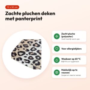 Trixie hondendeken Leo Soft crème met panterprint 70 x 50 cm – pluche – voordelen