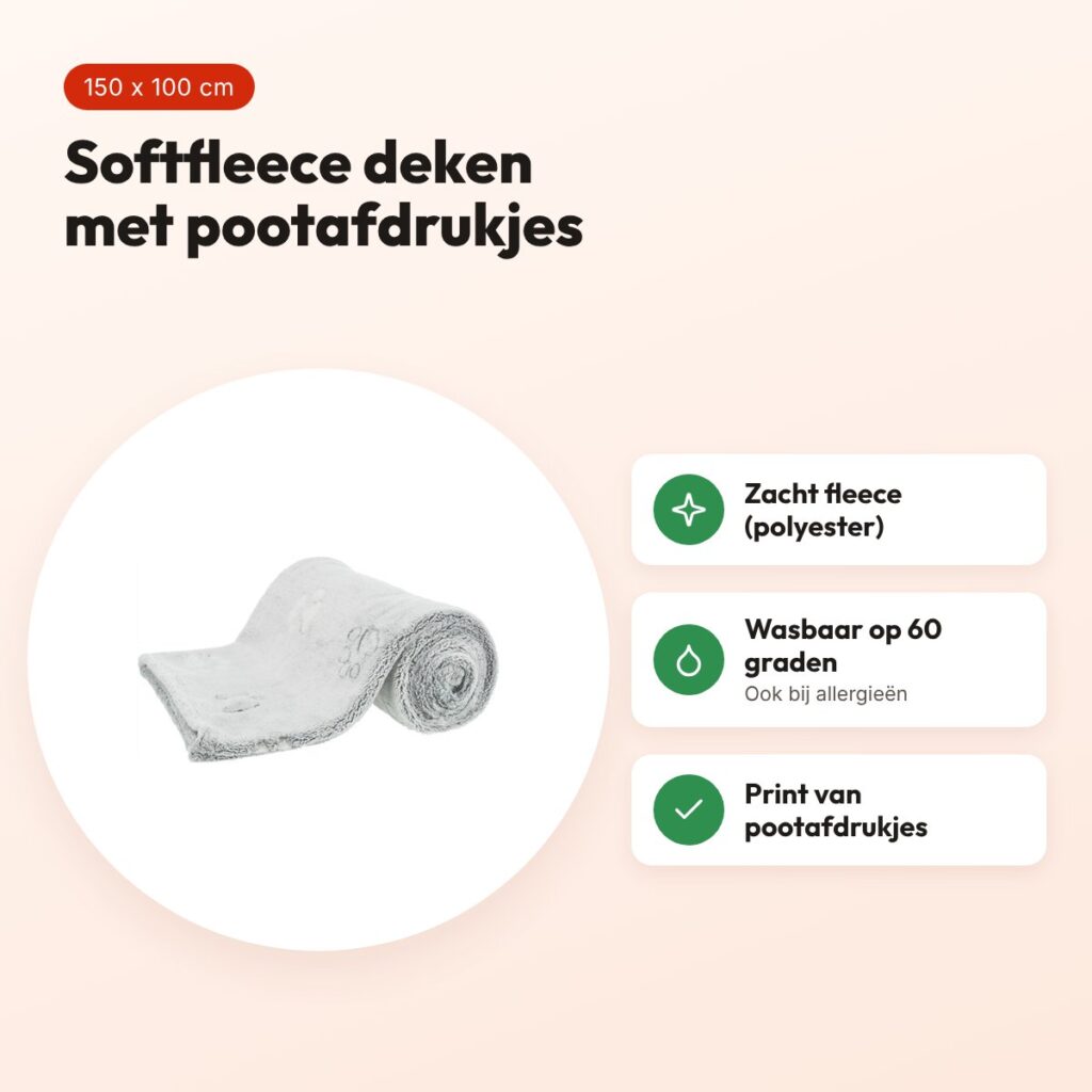 Trixie hondendeken Nando softfleece lichtgrijs 150 x 100 cm – voordelen