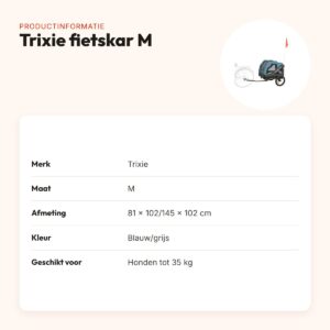 Trixie hondenfietskar blauw/grijs M – voor honden tot 35 kg – productinformatie