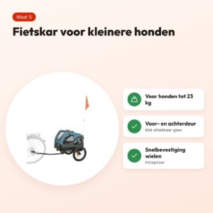 Trixie hondenfietskar blauw/grijs S – voor honden tot 23 kg – voordelen