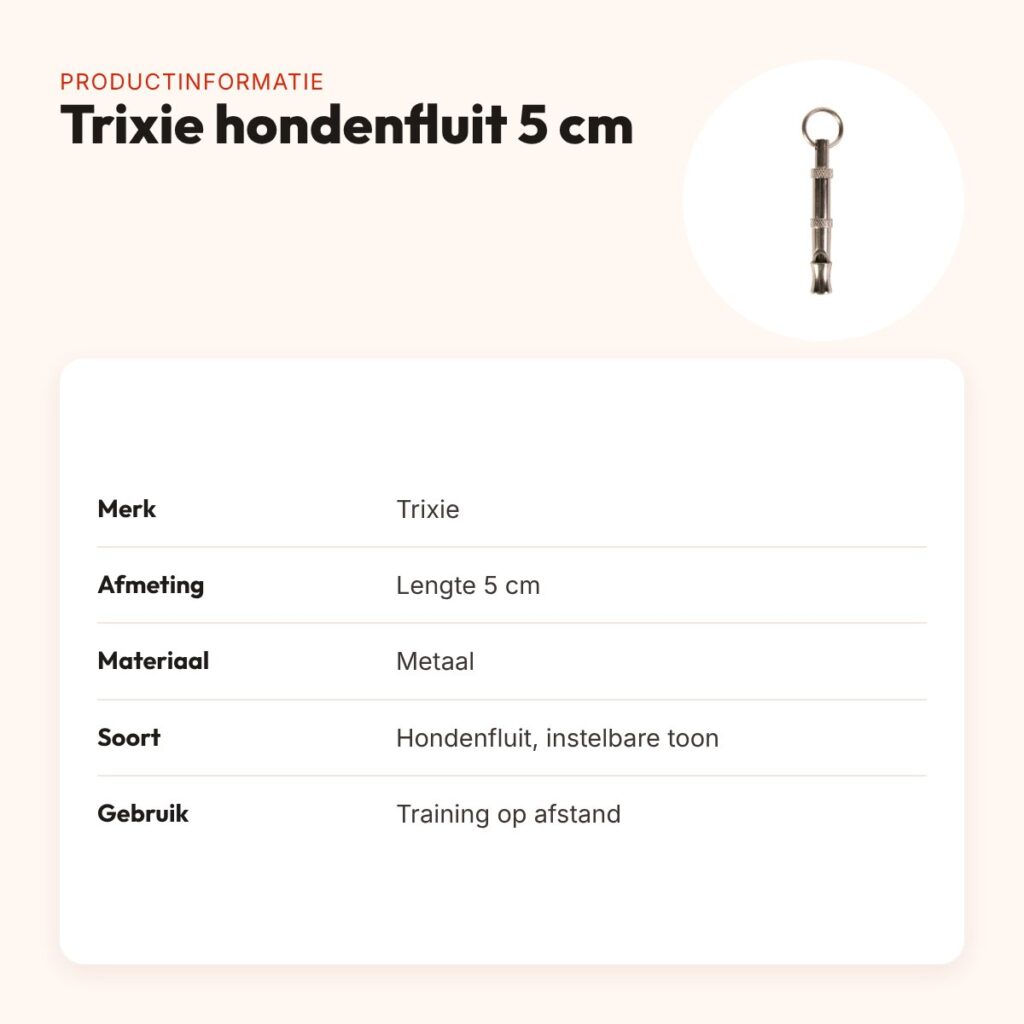 Trixie hondenfluit metaal 5 cm – instelbare toonhoogte – productinformatie