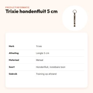 Trixie hondenfluit metaal 5 cm – instelbare toonhoogte – productinformatie