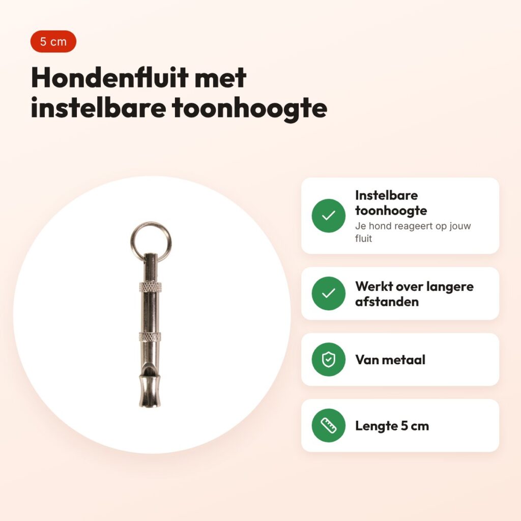 Trixie hondenfluit metaal 5 cm – instelbare toonhoogte – voordelen