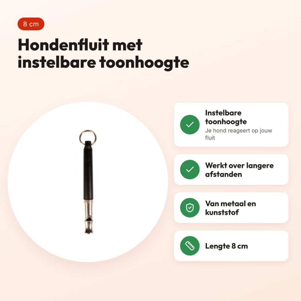 Trixie hondenfluit metaal/kunststof 8 cm – instelbare toonhoogte – voordelen