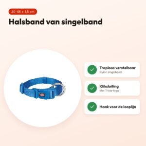 Trixie hondenhalsband Premium Royal blauw 30-45 cm x 1,5 cm – voordelen