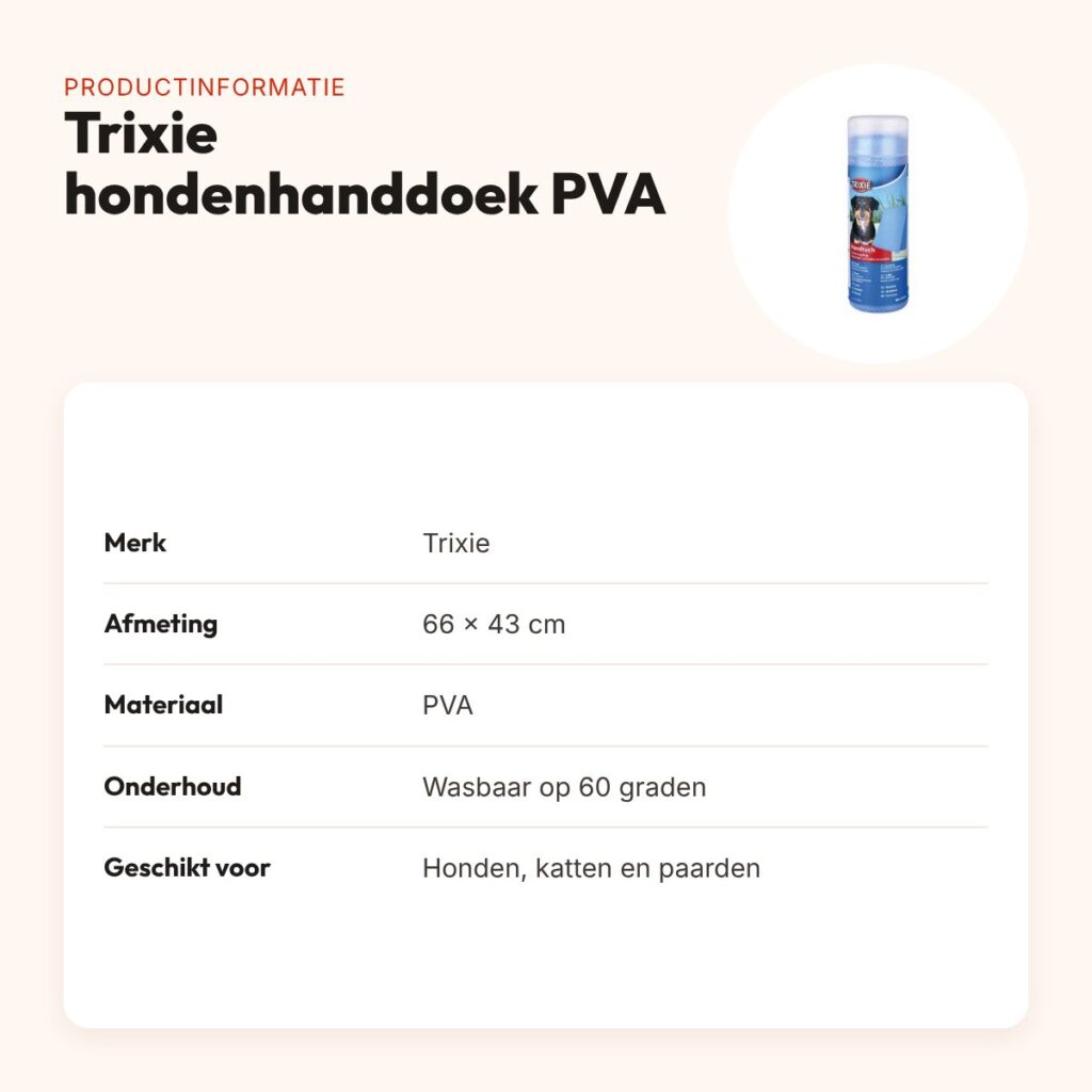 Trixie hondenhanddoek PVA 66 x 43 cm – absorberend, assorti kleur – productinformatie