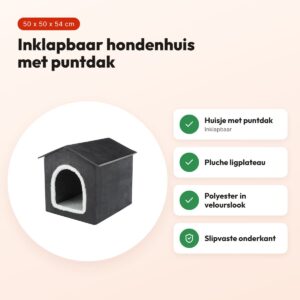 Trixie hondenhuis Livia grijs/wit 50 x 50 x 54 cm – inklapbaar – voordelen