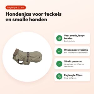 Trixie hondenjas Hermy olijfgroen 33 cm – voor teckels, waterafstotend – voordelen