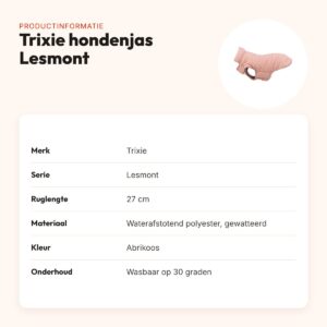 Trixie hondenjas Lesmont abrikoos 27 cm – waterafstotend, slimfit – productinformatie
