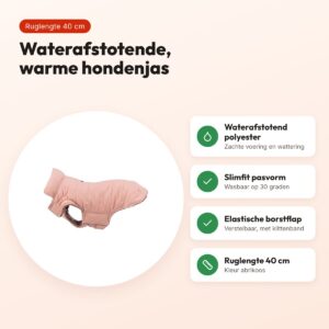Trixie hondenjas Lesmont abrikoos 40 cm – waterafstotend, slimfit – voordelen
