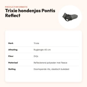 Trixie hondenjas Pontis met tuig Reflect grijs 40 cm – reflecterend – productinformatie