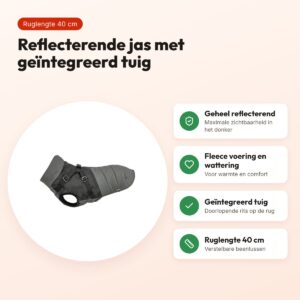 Trixie hondenjas Pontis met tuig Reflect grijs 40 cm – reflecterend – voordelen