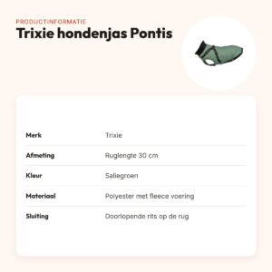 Trixie hondenjas Pontis met tuig saliegroen 30 cm – waterafstotend – productinformatie