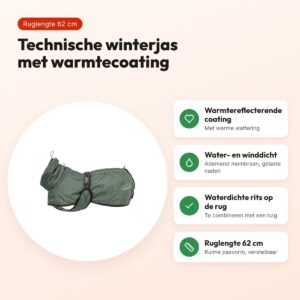 Trixie hondenjas Winter Explore Thermo olijfgroen 62 cm – winddicht – voordelen