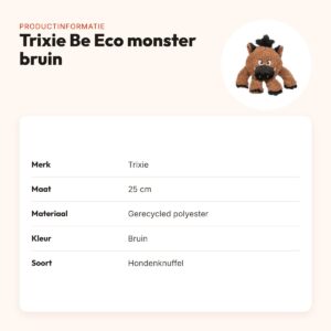 Trixie hondenknuffel Be Eco monster gerecycled pluche bruin 25 cm – productinformatie