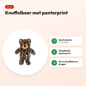Trixie hondenknuffel beer Leo pluche panterprint 30 cm – voordelen